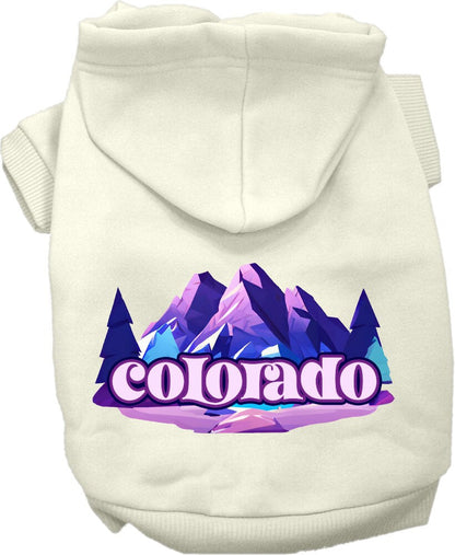 Pet Dog & Cat Screen Printed Hoodie for Medium to Large Pets (Sizes 2XL-6XL), "Colorado Alpine Pawscape"