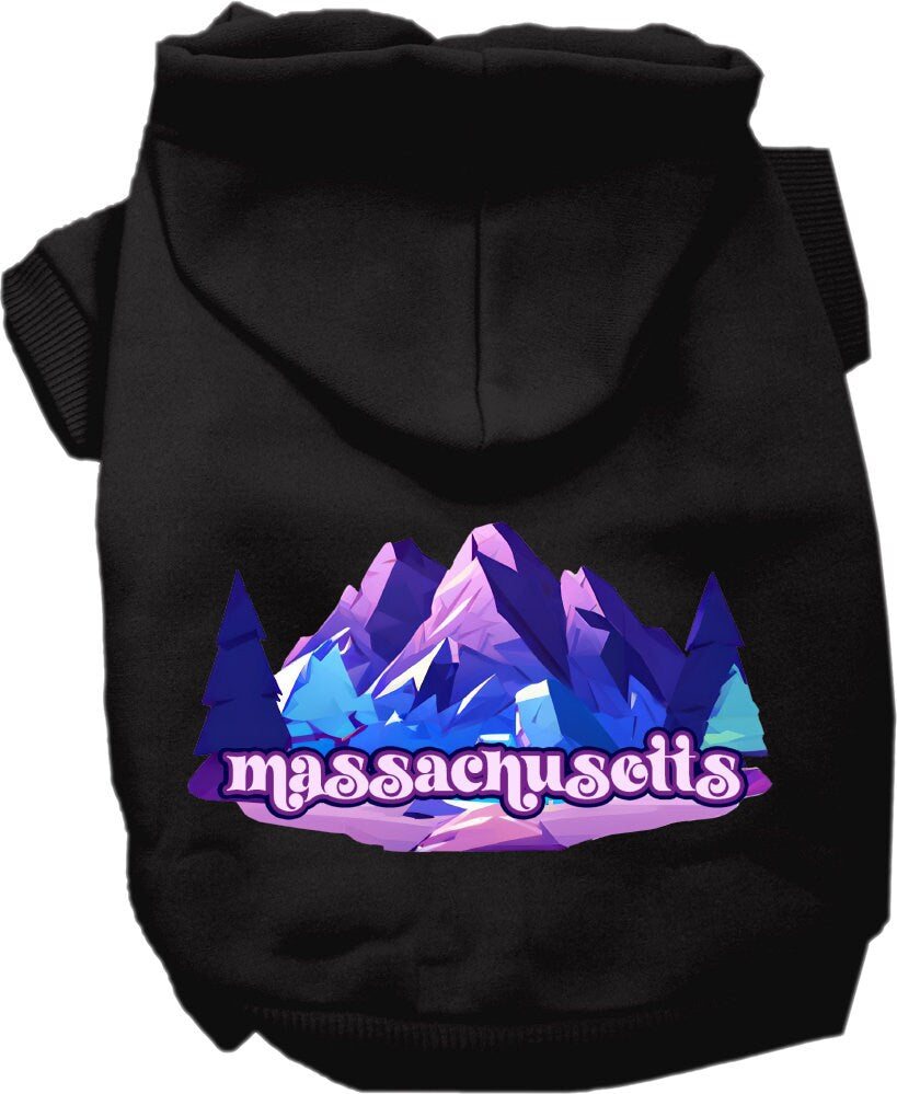 Pet Dog & Cat Screen Printed Hoodie for Small to Medium Pets (Sizes XS-XL), "Massachusetts Alpine Pawscape"