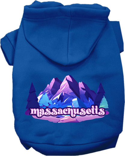 Pet Dog & Cat Screen Printed Hoodie for Small to Medium Pets (Sizes XS-XL), "Massachusetts Alpine Pawscape"