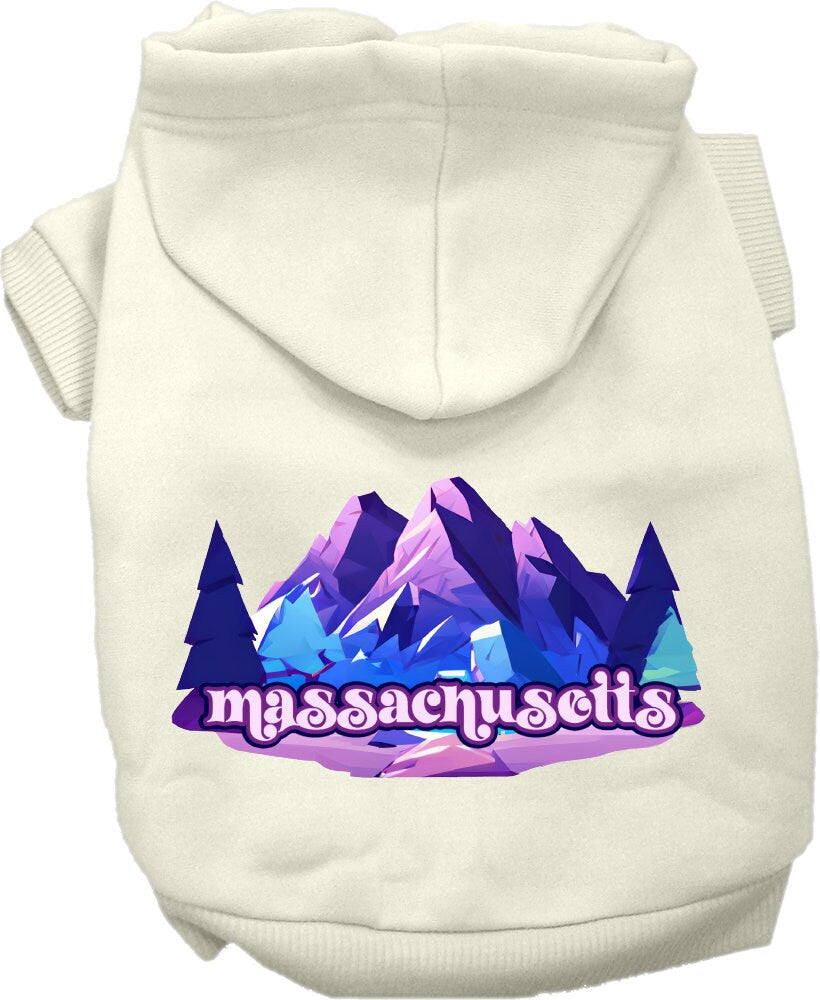 Pet Dog & Cat Screen Printed Hoodie for Small to Medium Pets (Sizes XS-XL), "Massachusetts Alpine Pawscape"