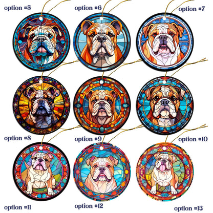 Joyas de Bulldog Inglés: ¡Collares, aretes y mucho más estilo vitral!