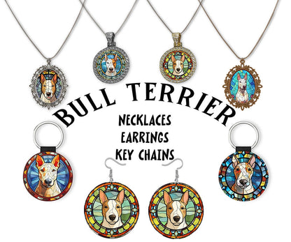 Joyas de Bull Terrier: ¡collares, pendientes y mucho más estilo vitral!