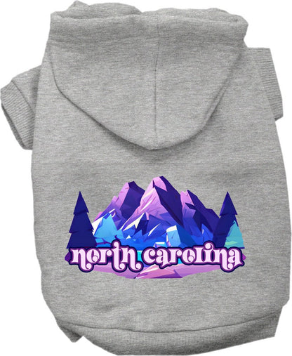 Sudadera con capucha serigrafiada para perros y gatos, para mascotas pequeñas y medianas (tallas XS a XL), "North Carolina Alpine Pawscape"