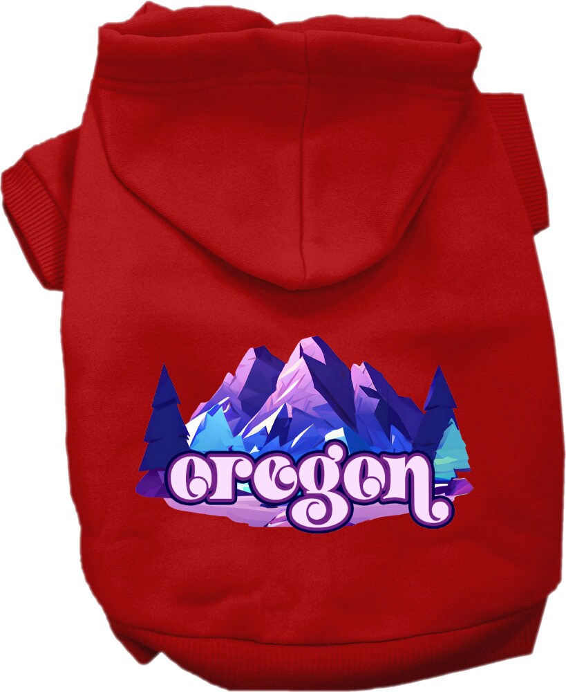 Sudadera con capucha serigrafiada para perros y gatos, para mascotas medianas y grandes (tallas 2XL a 6XL), "Oregon Alpine Pawscape"