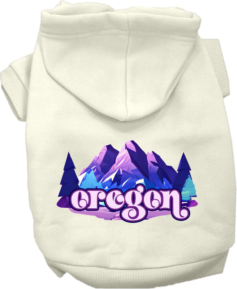 Sudadera con capucha serigrafiada para perros y gatos, para mascotas medianas y grandes (tallas 2XL a 6XL), "Oregon Alpine Pawscape"