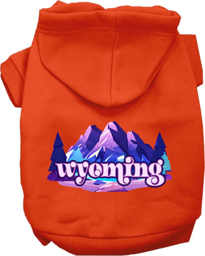 Sudadera con capucha serigrafiada para perros y gatos, para mascotas pequeñas y medianas (tallas XS a XL), "Wyoming Alpine Pawscape"