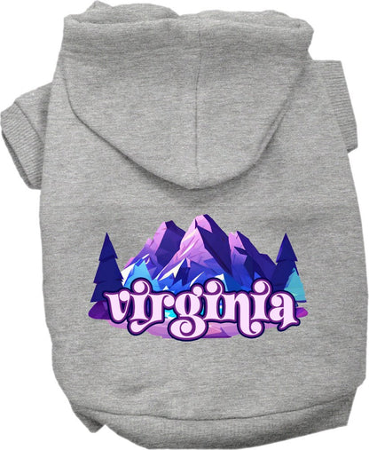 Sudadera con capucha serigrafiada para perros y gatos, para mascotas pequeñas y medianas (tallas XS a XL), "Virginia Alpine Pawscape"