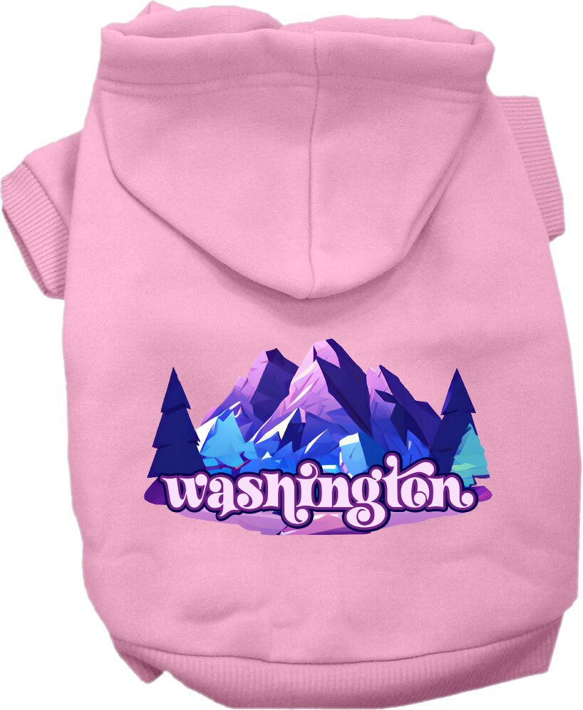 Sudadera con capucha serigrafiada para perros y gatos, para mascotas medianas y grandes (tallas 2XL-6XL), "Washington Alpine Pawscape"