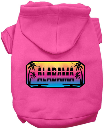 Sudadera con capucha serigrafiada para perros y gatos, para mascotas medianas y grandes (tallas 2XL a 6XL), "Alabama Beach Shades"