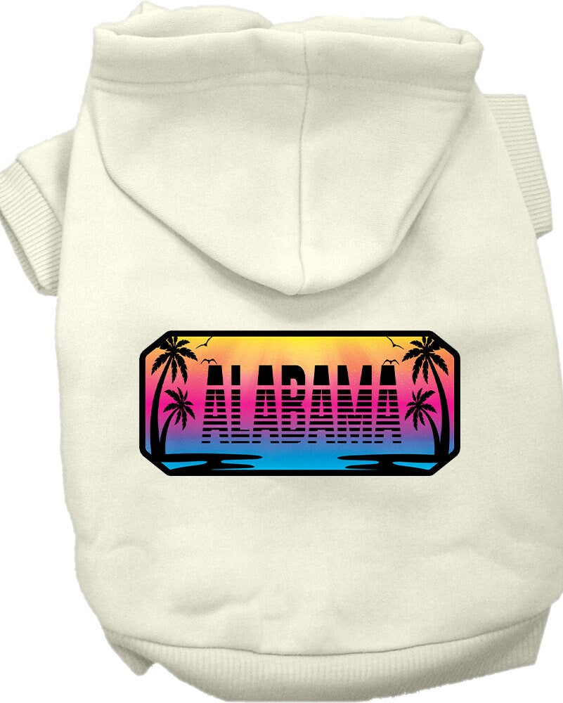 Sudadera con capucha serigrafiada para perros y gatos, para mascotas medianas y grandes (tallas 2XL a 6XL), "Alabama Beach Shades"