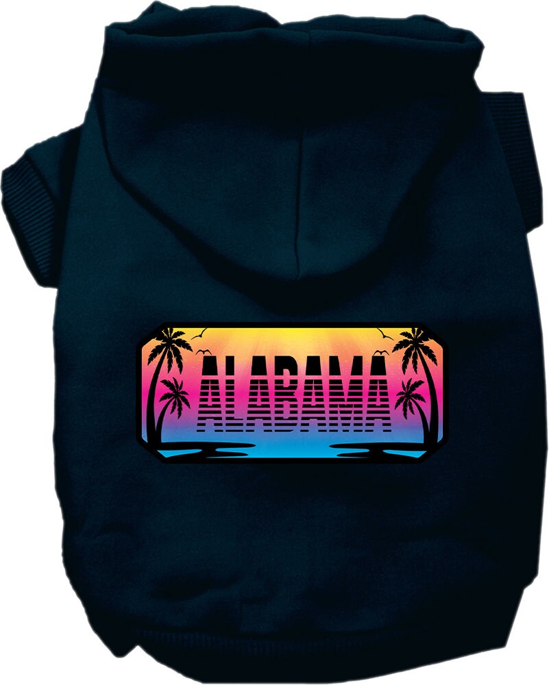 Sudadera con capucha serigrafiada para perros y gatos, para mascotas medianas y grandes (tallas 2XL a 6XL), "Alabama Beach Shades"