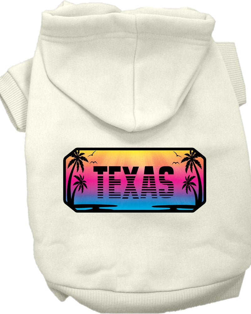 Sudadera con capucha serigrafiada para perros y gatos, para mascotas pequeñas y medianas (tallas XS a XL), "Texas Beach Shades"