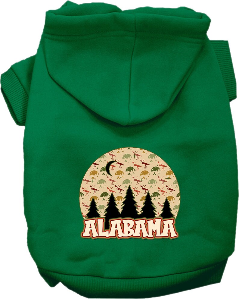 Sudadera con capucha serigrafiada para perros y gatos, para mascotas medianas y grandes (tallas 2XL-6XL), "Alabama Under The Stars"