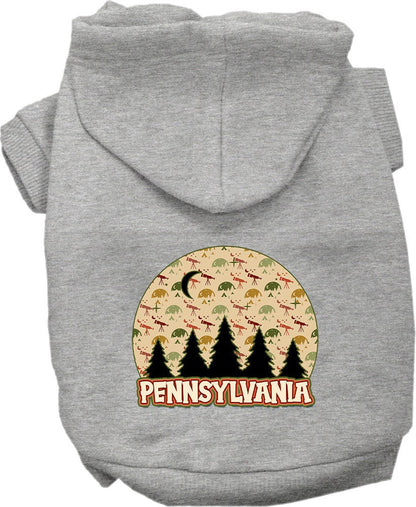 Sudadera con capucha serigrafiada para perros y gatos, para mascotas medianas y grandes (tallas 2XL-6XL), "Pennsylvania Under The Stars"