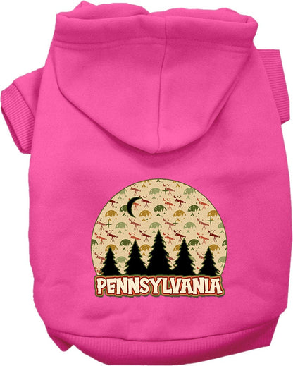 Sudadera con capucha serigrafiada para perros y gatos, para mascotas medianas y grandes (tallas 2XL-6XL), "Pennsylvania Under The Stars"