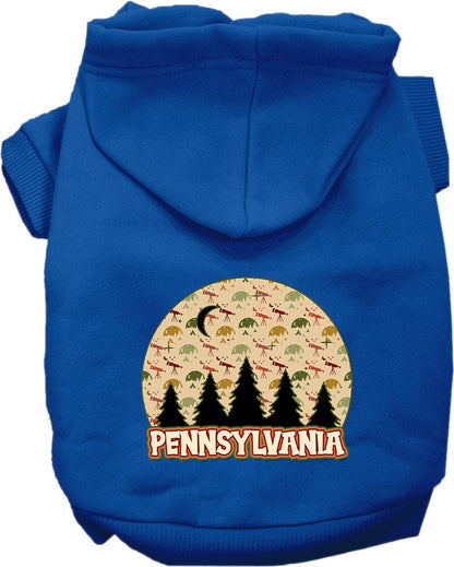 Sudadera con capucha serigrafiada para perros y gatos, para mascotas medianas y grandes (tallas 2XL-6XL), "Pennsylvania Under The Stars"