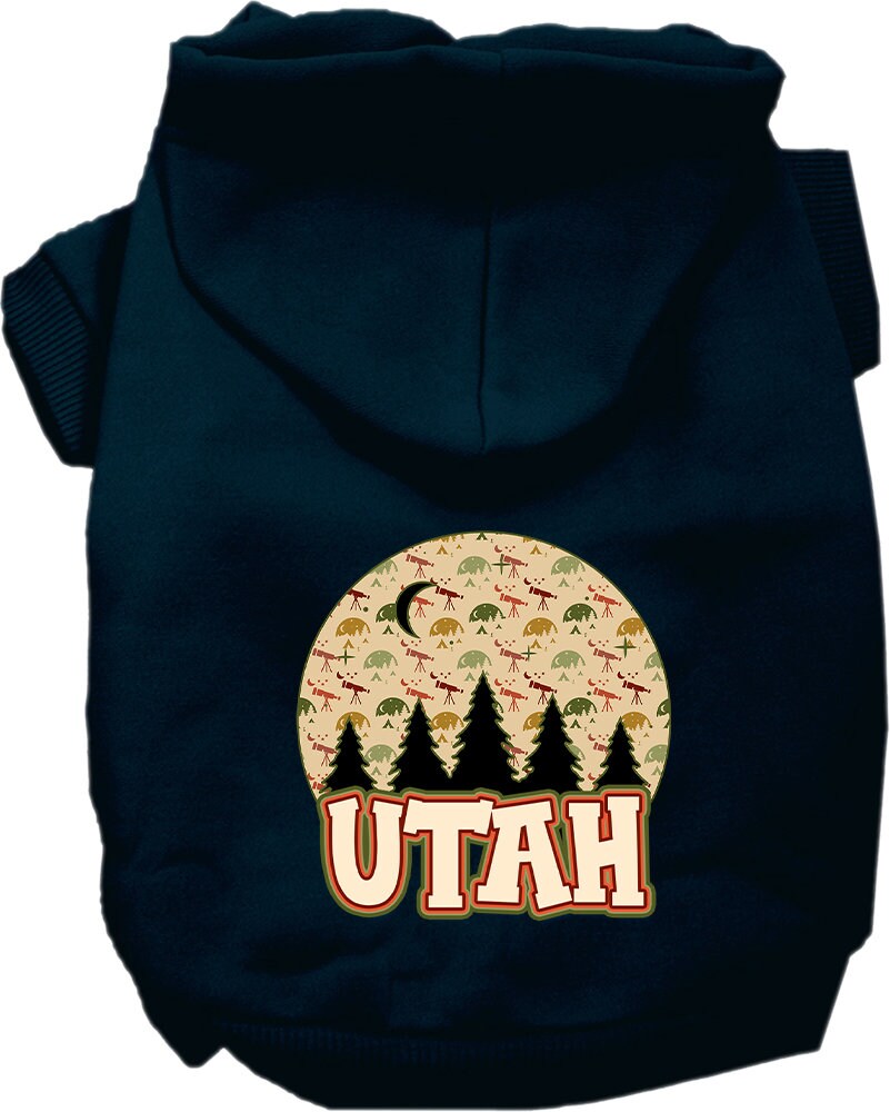 Sudadera con capucha serigrafiada para perros y gatos, para mascotas pequeñas y medianas (tallas XS a XL), "Utah Under The Stars"