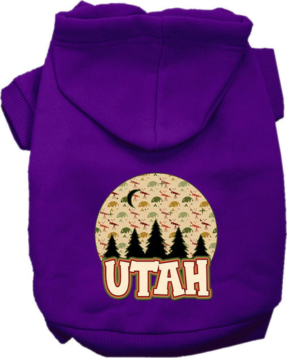 Sudadera con capucha serigrafiada para perros y gatos, para mascotas pequeñas y medianas (tallas XS a XL), "Utah Under The Stars"