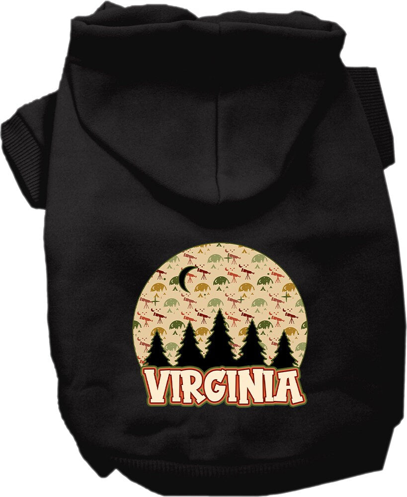 Pet Dog & Cat Screen Printed Hoodie for Medium to Large Pets (Sizes 2XL-6XL), "Virginia Under The Stars"