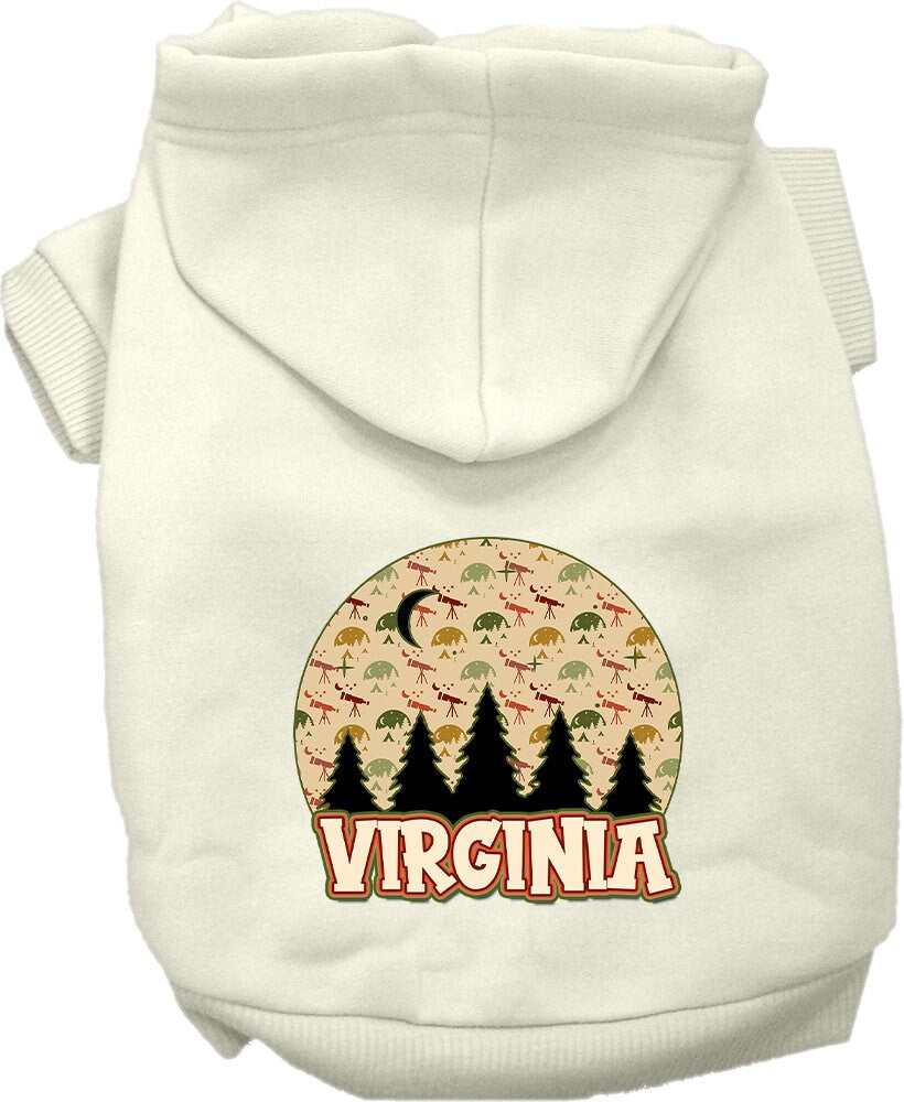 Sudadera con capucha serigrafiada para perros y gatos, para mascotas medianas y grandes (tallas 2XL-6XL), "Virginia Under The Stars"