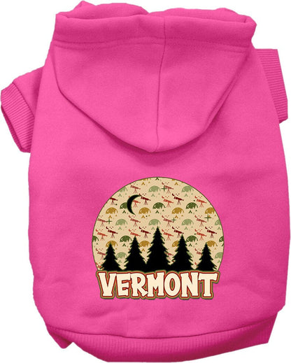 Sudadera con capucha serigrafiada para perros y gatos, para mascotas pequeñas y medianas (tallas XS a XL), "Vermont Under The Stars"