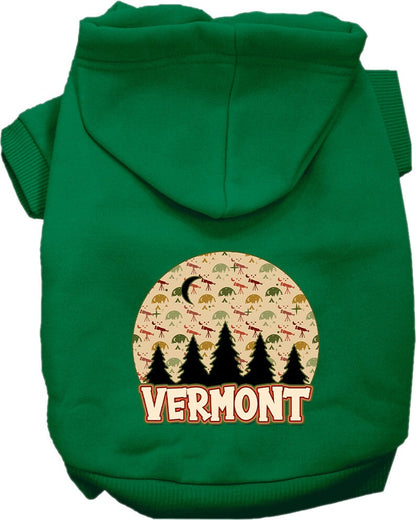 Sudadera con capucha serigrafiada para perros y gatos, para mascotas pequeñas y medianas (tallas XS a XL), "Vermont Under The Stars"