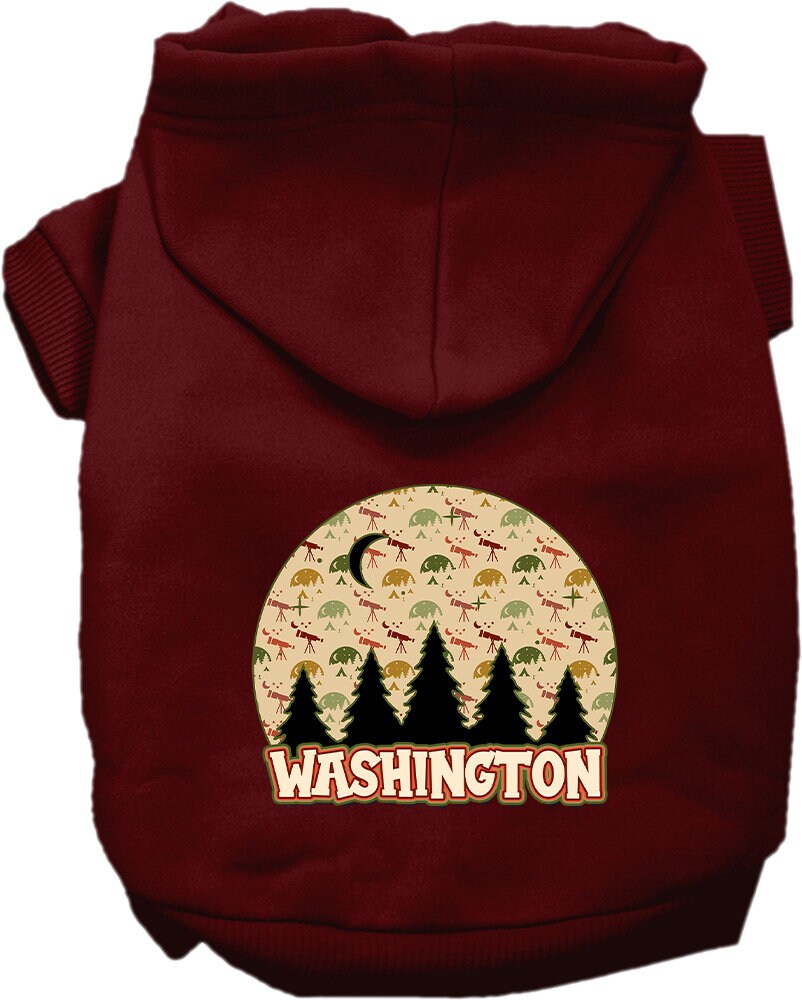 Sudadera con capucha serigrafiada para perros y gatos, para mascotas pequeñas y medianas (tallas XS a XL), "Washington Under The Stars"