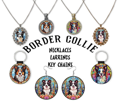 Joyas para Border Collie: collares, pendientes y mucho más estilo vitral.