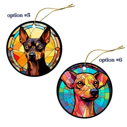 Joyas para Pinscher miniatura: collares, pendientes y mucho más estilo vitral.