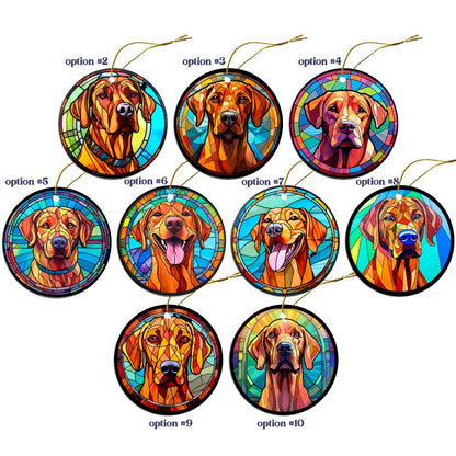 Joyas para Rhodesian Ridgeback: collares, aretes y mucho más estilo vitral.