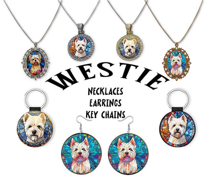 Westie Jewelry - Stained Glass Style Necklaces, Earrings and more!