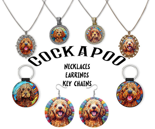 Cockapoo Jewelry - Stained Glass Style Necklaces, Earrings and more!