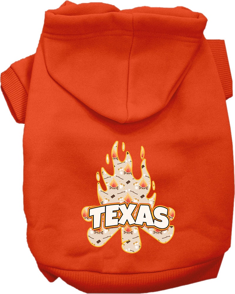 Sudadera con capucha serigrafiada para perros y gatos, para mascotas pequeñas y medianas (tallas XS a XL), "Texas Around The Campfire"