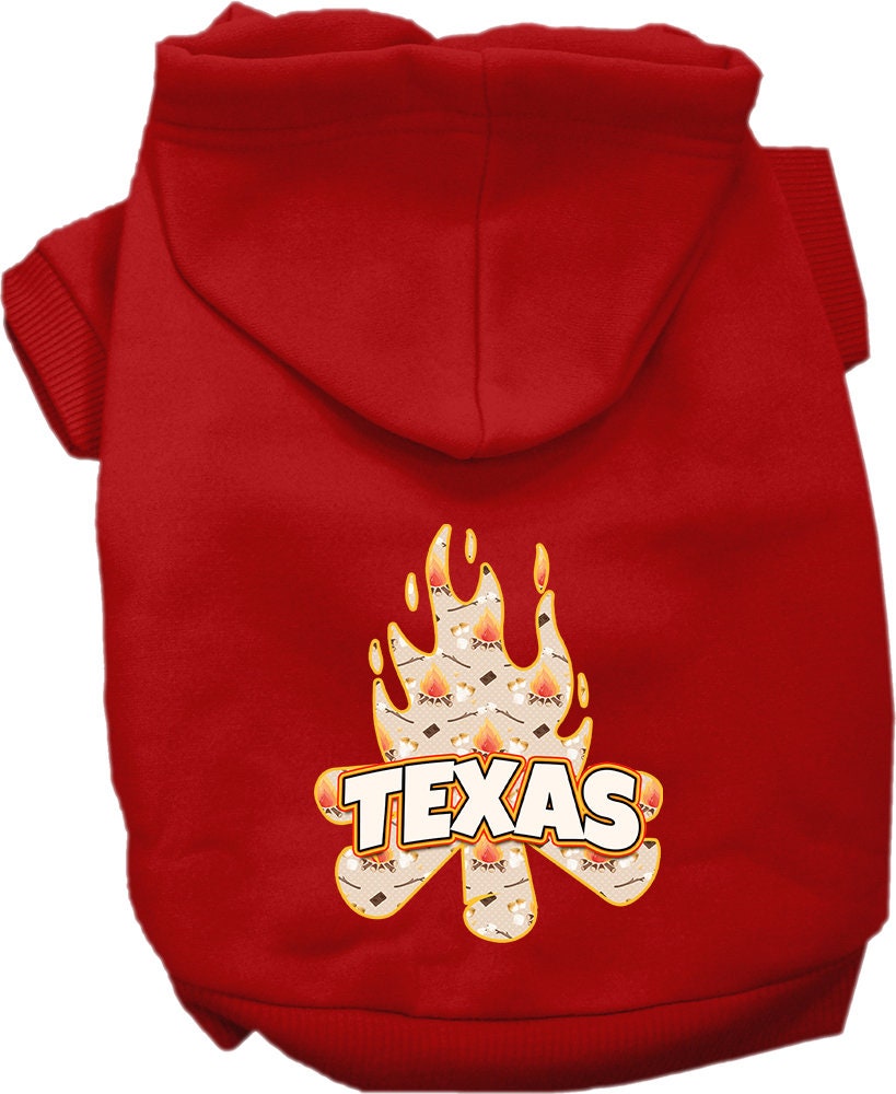 Sudadera con capucha serigrafiada para perros y gatos, para mascotas pequeñas y medianas (tallas XS a XL), "Texas Around The Campfire"