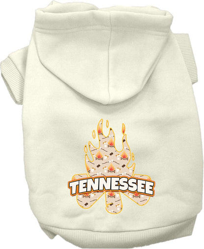 Sudadera con capucha serigrafiada para perros y gatos, para mascotas medianas y grandes (tallas 2XL-6XL), "Tennessee Around The Campfire"