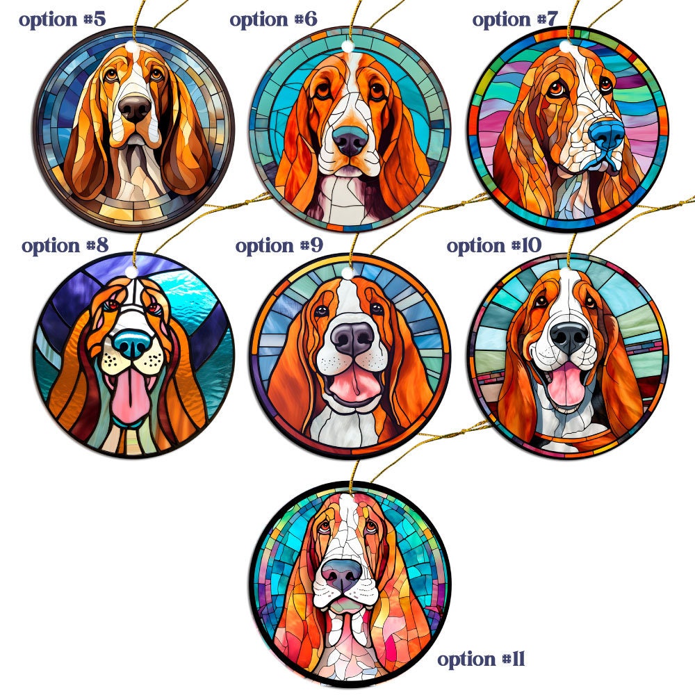 Basset Hound Jewelry - Stained Glass Style Necklaces, Earrings and more!