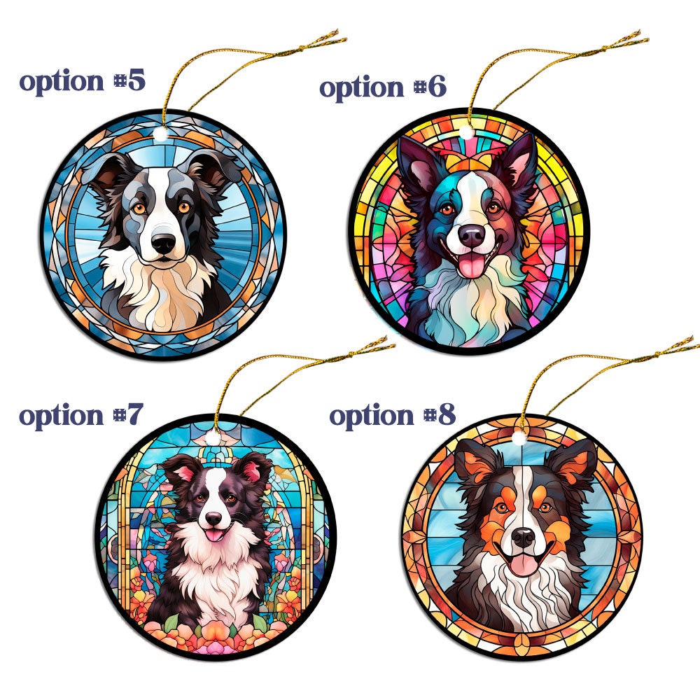 Joyas para Border Collie: collares, pendientes y mucho más estilo vitral.