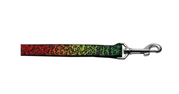 Collar o correa de nailon para perros y gatos, "Leopardo arcoíris"