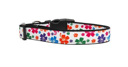 Collar o correa de nailon para perros y gatos, "Hibisco hawaiano multicolor"