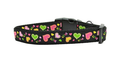 Collar o correa de nailon para perros y gatos, "Neon Love"