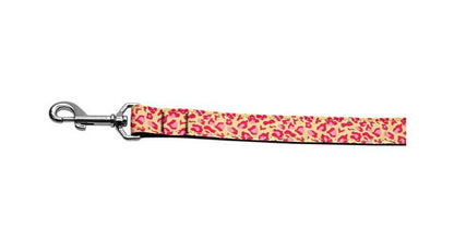 Collar o correa de nailon para perros y gatos, "leopardo tostado y rosa"