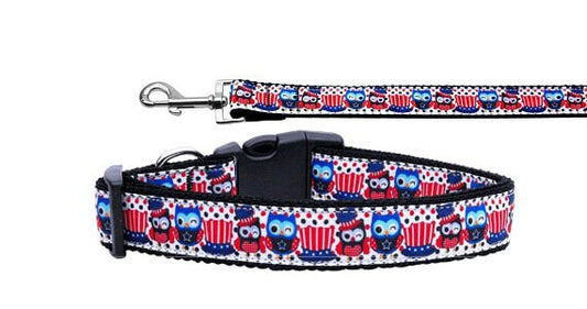 Pet Dog & Cat Nylon Collar or Leash, "Proud Owls"