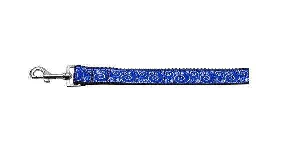 Collar o correa de nailon para perros y gatos, "remolinos azules y blancos"