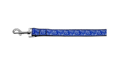 Collar o correa de nailon para perros y gatos, "remolinos azules y blancos"