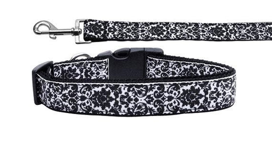 Collar o correa de nailon para perros y gatos, "blanco y negro elegante"