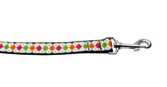 Collar o correa de nailon para perros y gatos, "Argyle colorido"