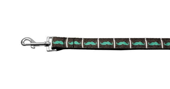 Collar o correa de nailon para perros y gatos, "Aqua Moustaches"