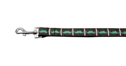 Collar o correa de nailon para perros y gatos, "Aqua Moustaches"