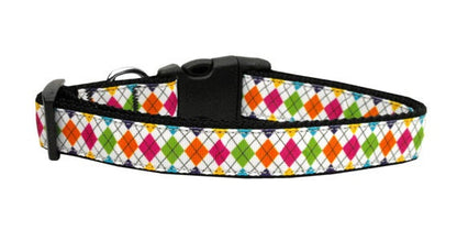 Collar o correa de nailon para perros y gatos, "Argyle colorido"