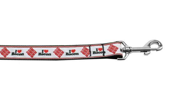 Collar o correa de nailon para perros y gatos, "I Love Bacon"